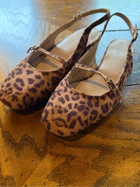 Leopard Print Slingback Flats